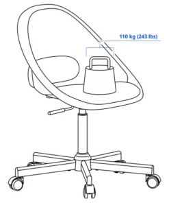 white rolling chair – adjustable swivel office chair from IKEA