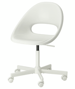 White swivel chair with minimalist backrest – LOBERGET MÅLSKÄR
