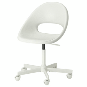 White swivel chair with minimalist backrest – LOBERGET MÅLSKÄR