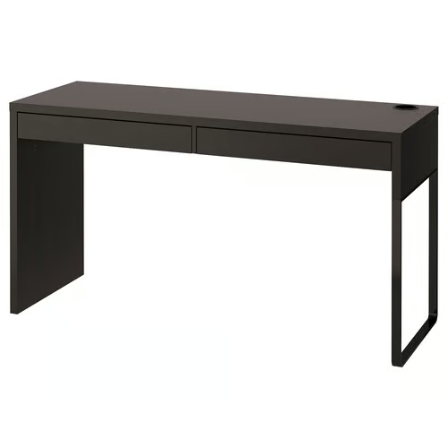 MICKE black-brown desk with drawers and cable management from IKEA