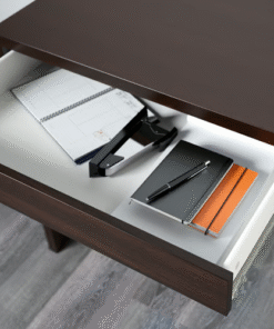 MICKE desk drawer with notebooks and tools