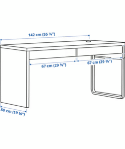 Measurement diagram for MICKE desk 55 7/8