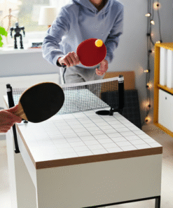 MICKE desk top used as a ping pong table