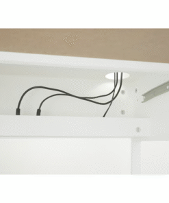 underside cable routing system in MICKE white desk