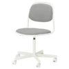 “ÖRFJÄLL white swivel chair with gray seat – front view”