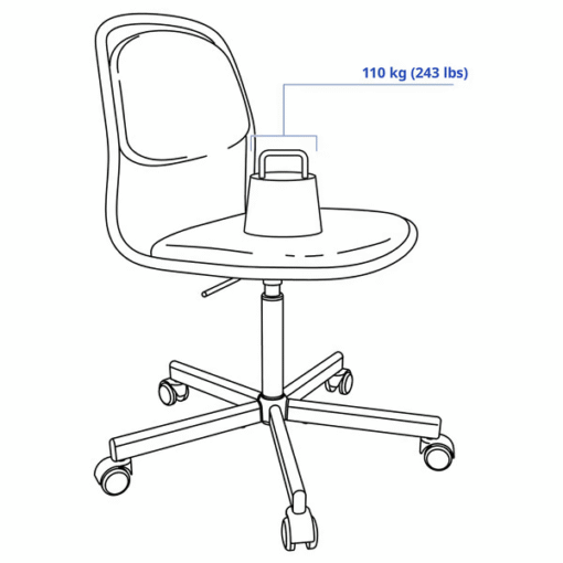 ÖRFJÄLL White and Light Gray Swivel Desk Chair – Ergonomic Office Chair with Wheels | IKEA - Image 6